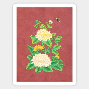 Minhwa: Chrysanthemum and Bumblebee F Type Sticker